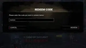 Redeem a gift code in Dead By Daylight
