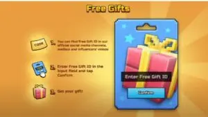 Redeem a gift code in Pixel Gun 3D