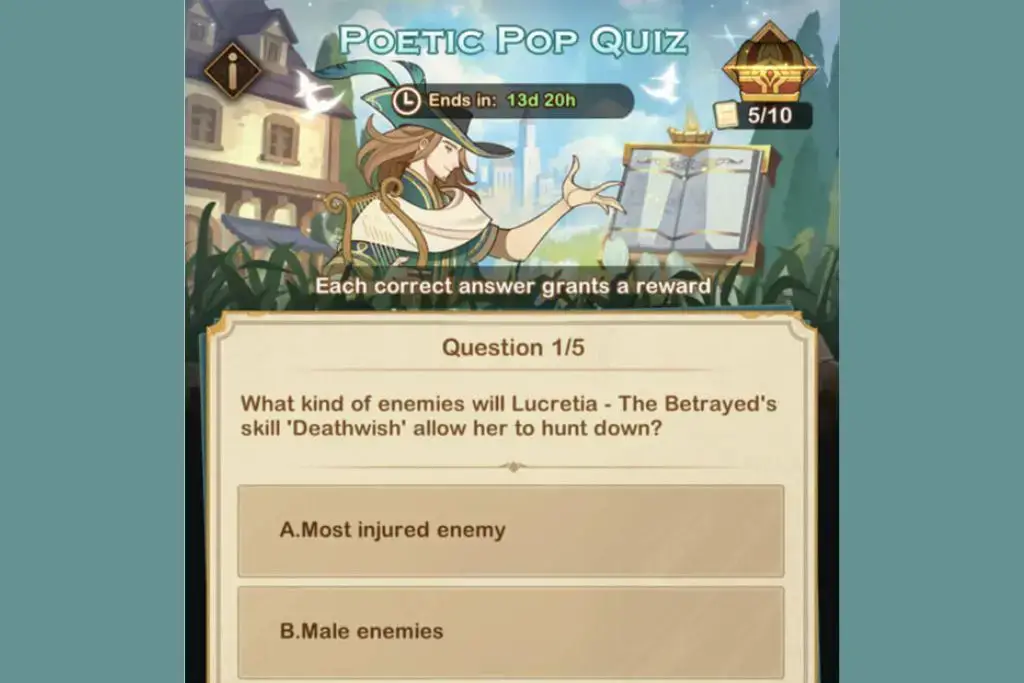 AFK Arena Poetic Pop Quiz Answers